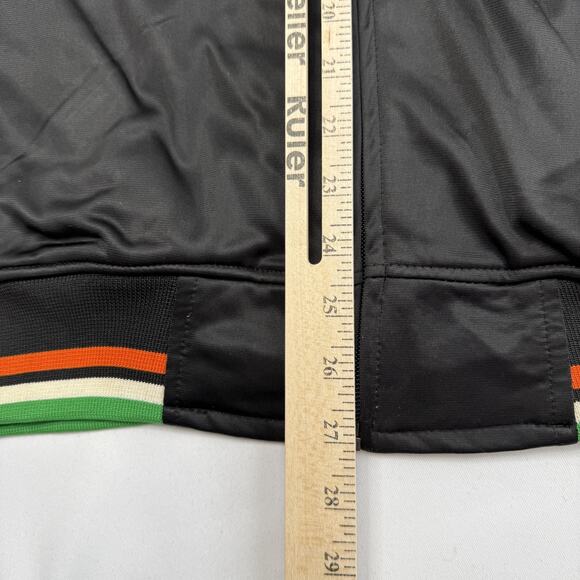 Ireland Track Jacket Mens Large Black Full Zip Irish Flag Stripes GHAST Satin - Picture 6 of 11